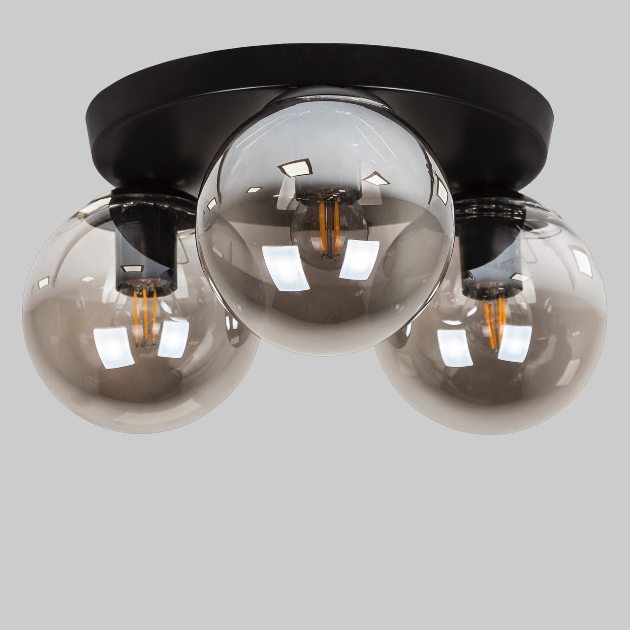 Уцінка! Чорна стельова люстра з кулями (56-XPR150F-3 BK+BK)