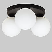 Чорна стельова люстра з кулями (56-XPR150F-3 BK+WH)