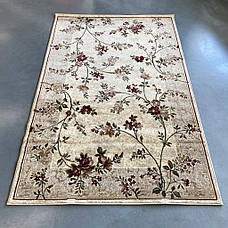 Килим бежевий з квітами середній ворс LOTOS 551/100 Karat Carpet, фото 2