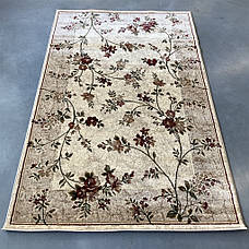 Килим бежевий з квітами середній ворс LOTOS 551/100 Karat Carpet, фото 3