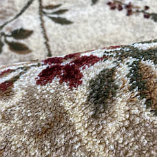 Килим бежевий з квітами середній ворс LOTOS 551/100 Karat Carpet, фото 3