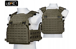 Плитоноска тактична з швидким скиданням Advanced Laser GFC MOLLE Olive (Польща)
