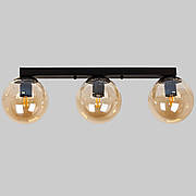 Чорна стельова люстра з кулями (56-XPR150F-3 BK+BR)