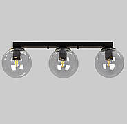 Чорна стельова люстра з кулями (56-XPR150F-3 BK+CL)