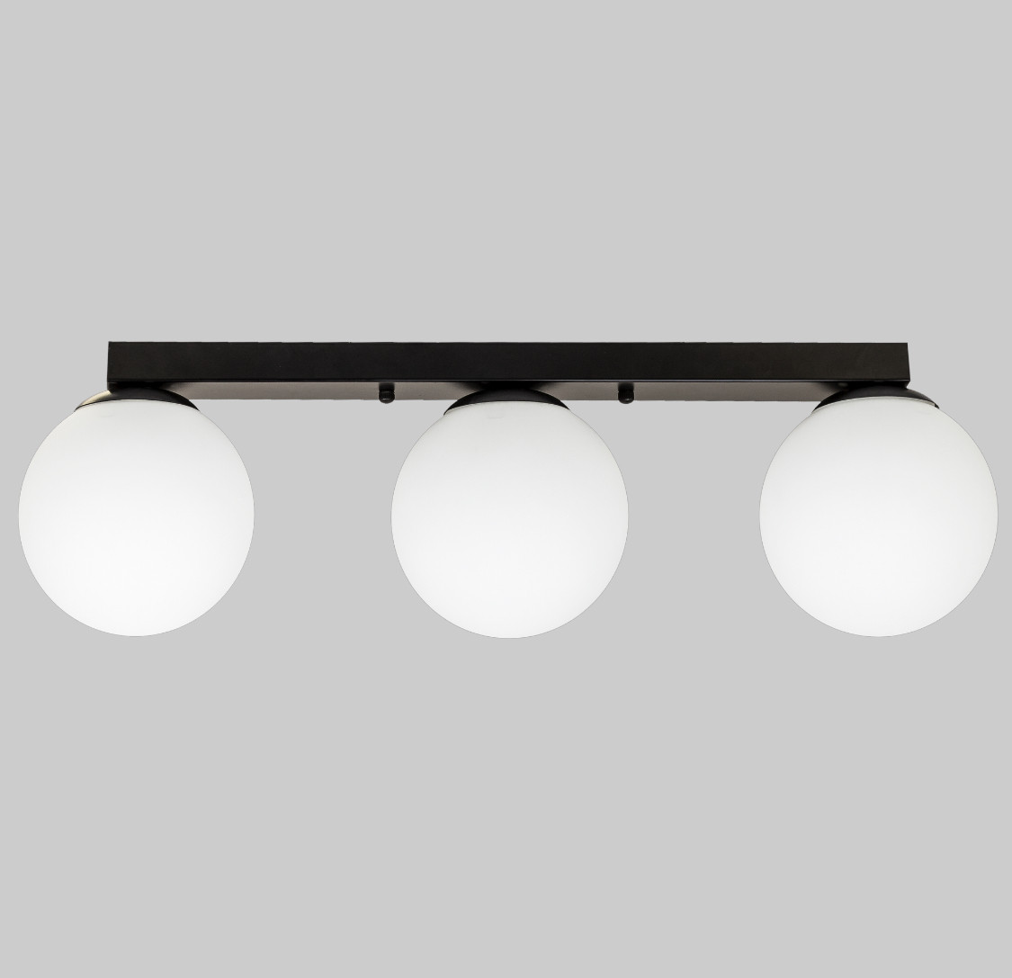 Чорна стельова люстра з кулями (56-XPR150F-3 BK+WH)