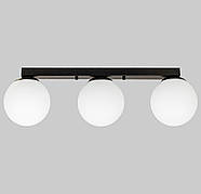 Чорна стельова люстра з кулями (56-XPR150F-3 BK+WH)