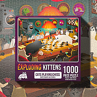 Пазлы для Взрослых - серия "Взрывные Котята" - Кошки играют в шахматы [Exploding Kittens 1000 Piece Puzzle]