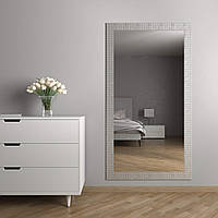 Настенное зеркало в серебряной раме 176х96 в полный рост Black Mirror большое в массажный кабинет