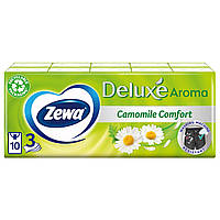 Платок носовой бумажный Zewa Deluxe Camomile 10*10 шт 3 слоя