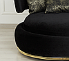 Крісло кругле на крутній золотій ніжці JOSS Ульта 120х120х75 чорне, фото 8
