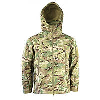 Куртка мультикам ветронепроницаемая soft shell, весняна тактическая куртка флисовая софтшелл