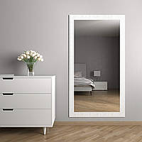 Зеркало в белой раме на стену 176х96 Black Mirror для массажного кабинета