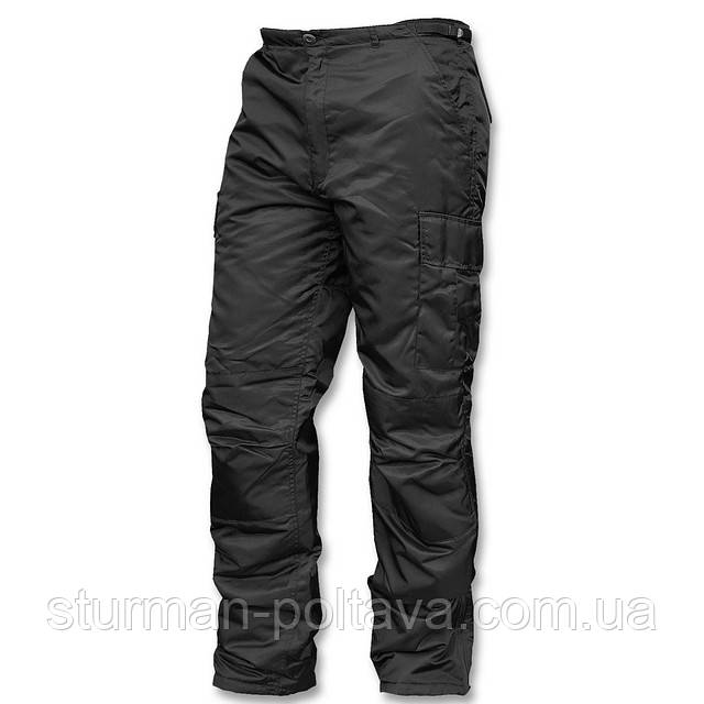 Штани чоловічі зимові утеплені US THERMOHOSE MA1® NYLON МА-1 чорний нейлон Mil-tec Німеччина