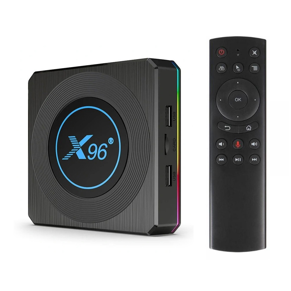 Приставка X96 X4 4/64 + прошивка Android TV + пульт з гіроскопом і мікрофоном, фото 1