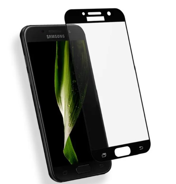 Захисне скло Full Screen Glass for Samsung A320 Galaxy A3 (2017) 3D Black (0.3mm) тех. пакет, фото 5