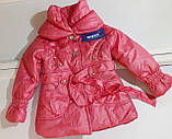 Куртка рожеве пальто дитяча під пояс для дівчинки, фото 6