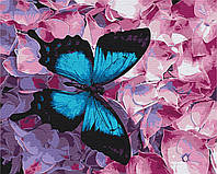 Картина по номерам Цветы Бабочка на цветах Картины в цифрах на деревянном подрамнике 40х50 Brushme BS21627