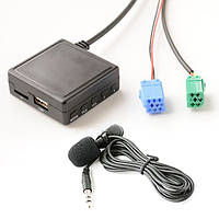 Bluetooth USB AUX адаптер для штатной магнитолы Renault Megane Clio Kangoo Laguna Scénic 6+8 pin Mini ISO