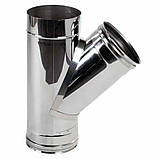 Трійник димохідний 45° Ø 120 мм одноконтурний (Моно) нержавіюча сталь AISI-201 Товщина 0,1 мм для булер'яна, фото 5