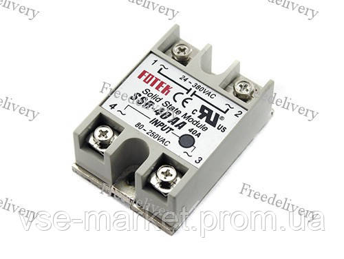 Однофазное твердотельное реле SSR-40AA 40А AC-AC (ID#1787571059), цена ...