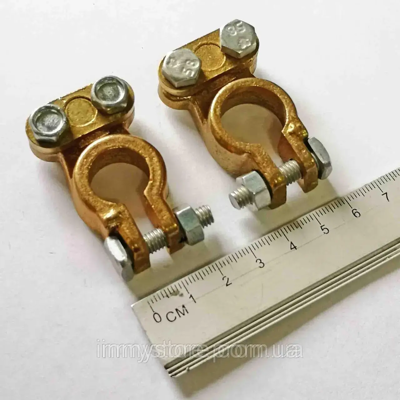 Клеммы для аккумулятора грузовые, латунь, стандартные, комплект, фото 1