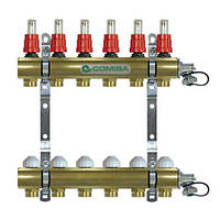 Колектор для теплої підлоги Comisa 1x3/4 на 6 контурів з витратомірами