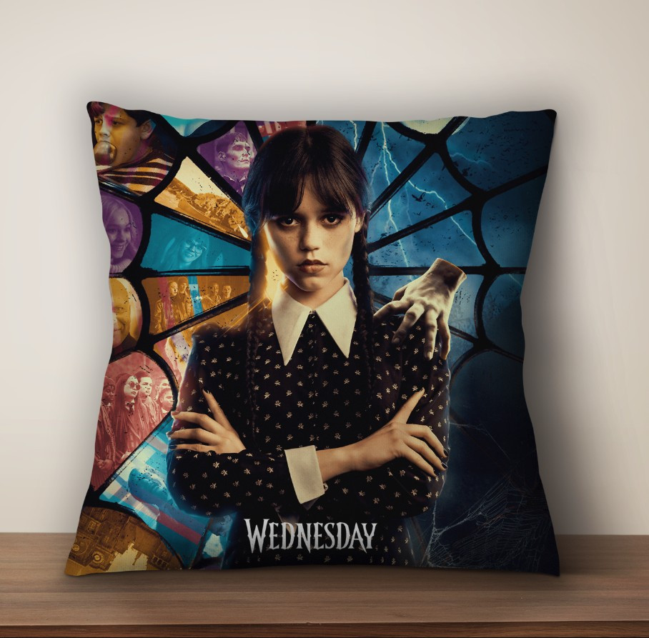 Подушка з 3D принтом на тему: Вензді Аддамс Венздей Аддамс (Wednesday Addams), фото 1