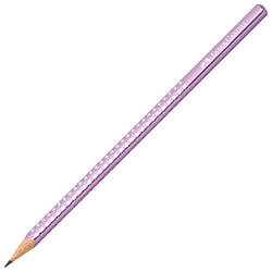 Олівець чорнографітний Faber-Castell Grip Sparkle Pearl Violet metallic корпус фіолетовий металік, 118263