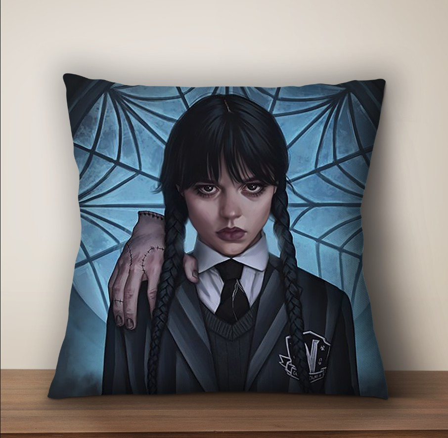 Подушка з 3D принтом на тему: Вензді Аддамс Венздей Аддамс (Wednesday Addams)