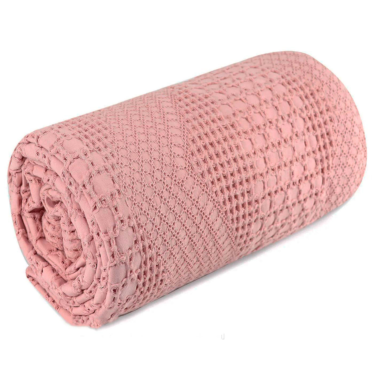 Вафельне простирадло-покривало Піке рожеве HomeBrand 160 x 220 см