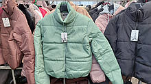Куртка коротка весняня ментолова розміри 42 44 46