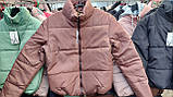 Куртка коротка весняня колір мокко розміри 42 44 46, фото 7