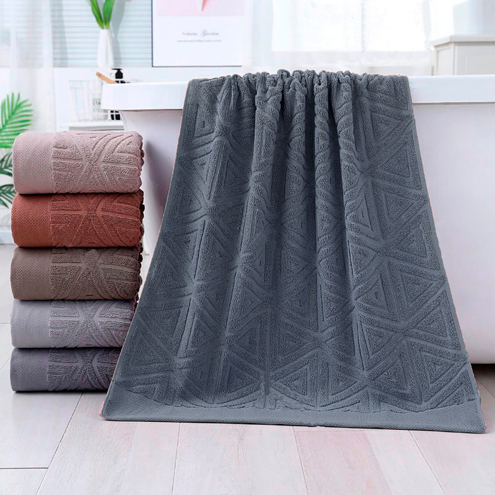 Рушник Трикутники сіро-блакитний HomeBrand 70 x 140 см