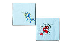 Жіноча носова хустка 41х41 біла з вишивкою в асортименті HomeBrand