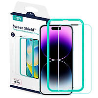 Захисне скло ESR для iPhone 14 Pro, Screen Shield (1 шт.) зі встановленням рамкою