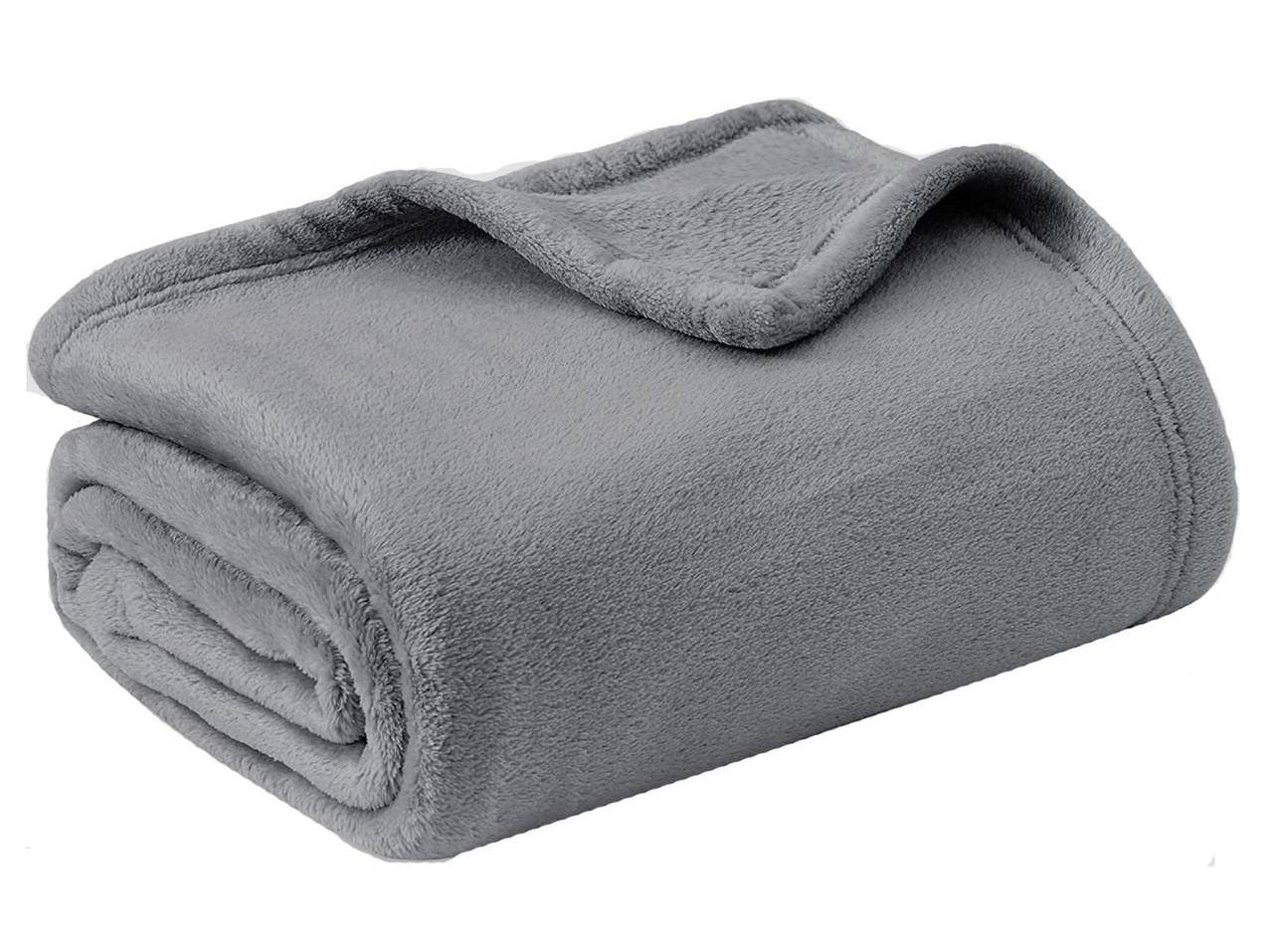 Плед хутряний однотонний 175x220 світло-сірий HomeBrand