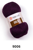 Нитки пряжа для в'язання акрил з люрексом/метанітом GOLD YarnArt Голд ЯрнАрт № 9006 - баклажан