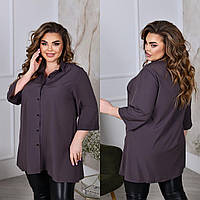 Женская блузка свободного фасона ткань софт рукав 3/4 размер: 52-54, 56-58, 60-62, 64-66.