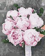 Картина по номерам цветы Пионы для невесты Картины по номерам 40х50 см Живопись на холсте Brushme BS37530