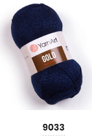 Нитки пряжа для в'язання акрил з люрексом/метанітом GOLD YarnArt Голд ЯрнАрт № 9033 - темний синій