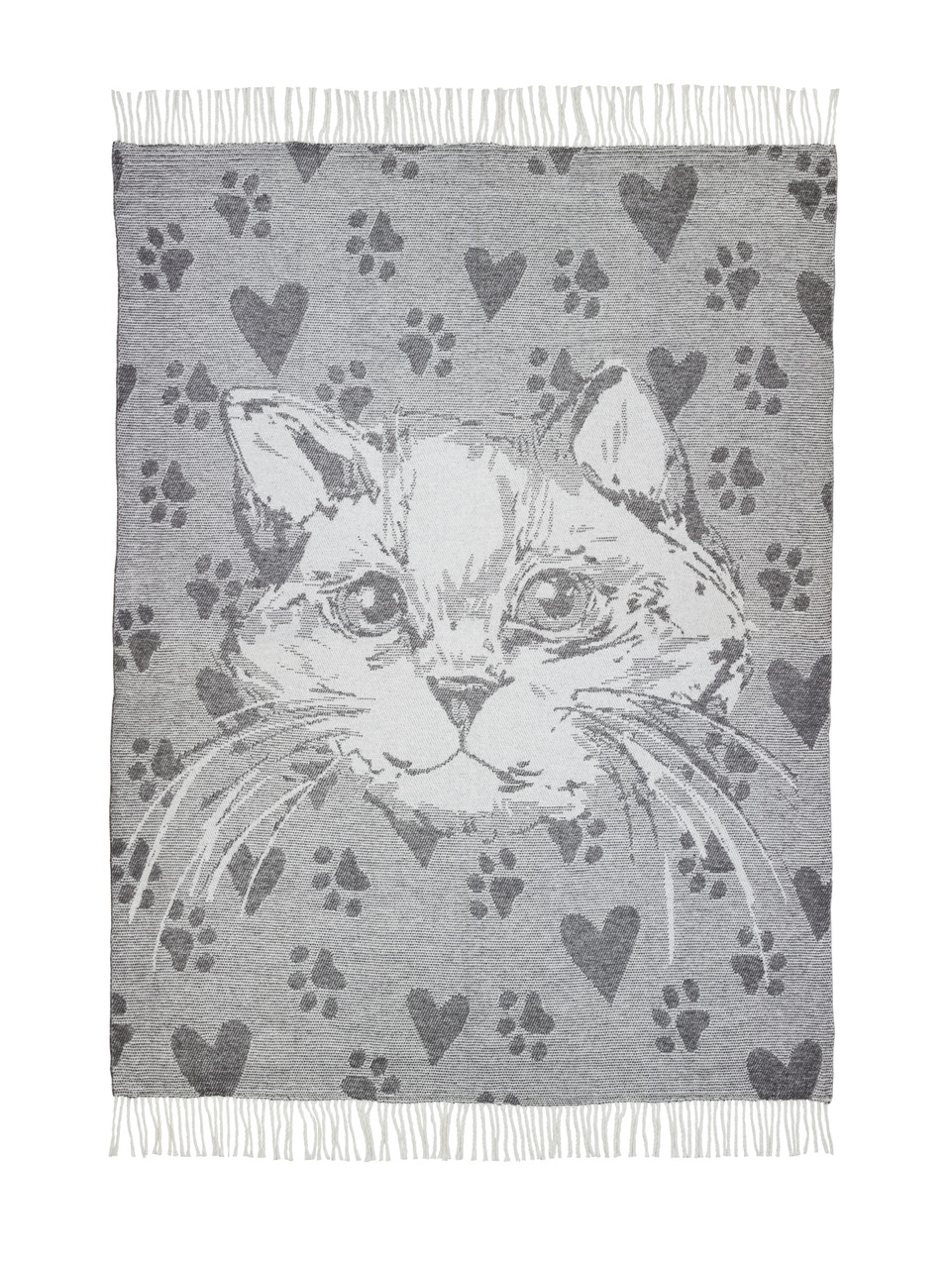 Плед Мериносовий Кіт сірий Love You 140 x 200 см