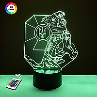3D нічник "Піс Патрон 4" (ВОЛІЧНЕ ЗОБРАЖЕННЯ)+ пульт ДК + батарейки (3АА)  3DTOYSLAMP