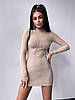 Сексуальна жіноча трикотажна міні сукня зі вставками з сітки в стилі Mugler Smb7996, фото 9