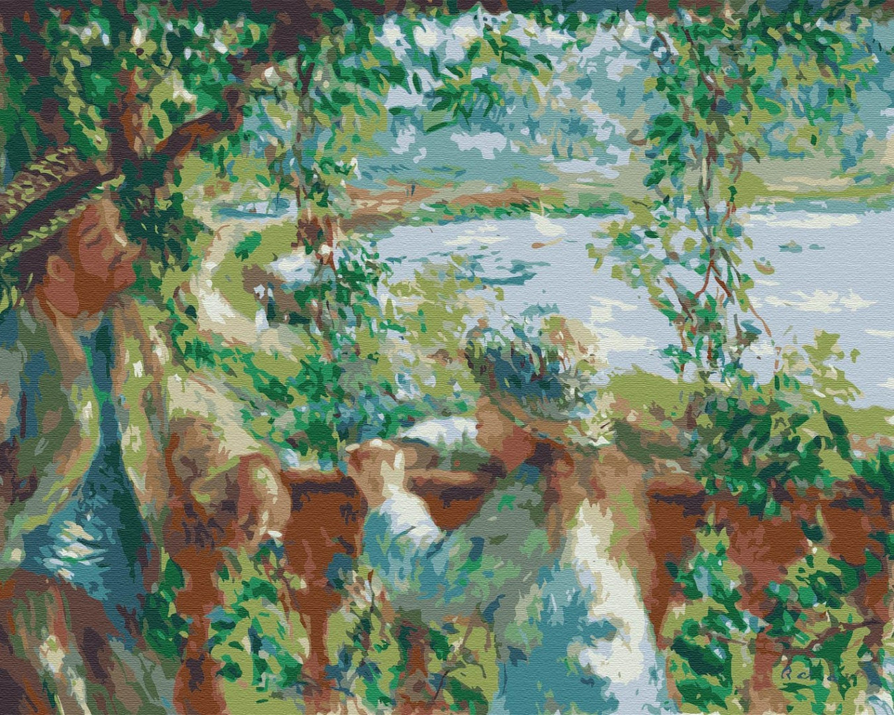 Картина за номерами Репродукції художників Біля озера П'єр Огюст Ренуар 40x50 Картини в цифрах на полотні Brushme BS51430