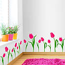 Інтер'єрна вінілова декоративна наклейка Весняні тюльпани (14 квіточок), фото 4
