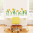 Інтер'єрна вінілова декоративна наклейка Весняні тюльпани (14 квіточок), фото 6