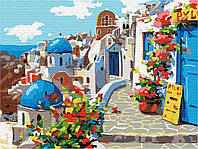 Картина по номерам Страны и города Лето Санторини Картины на холсте 30x40 Набор для росписи Brushme RBS22383