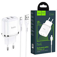 СЗУ 2USB HOCO N4 + кабель USB/microUSB (33087)