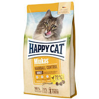 Happy Cat Minkas Hairball Control Geflugel - Сухой корм для взрослых кошек для выведения шерсти , 10 кг