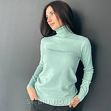 S/M, L/XL. Однотонний базовий жіночий гольф, класичний дизайн та гарний ніжний колір - зелений (м'ятний)